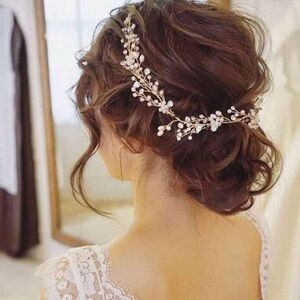 BHLDN dainty beaded fern leaf hair vine, bridal hair piece, never worn